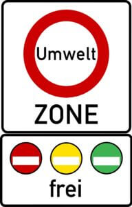 Znak początku Strefa Ochrony Środowiska w Niemczech